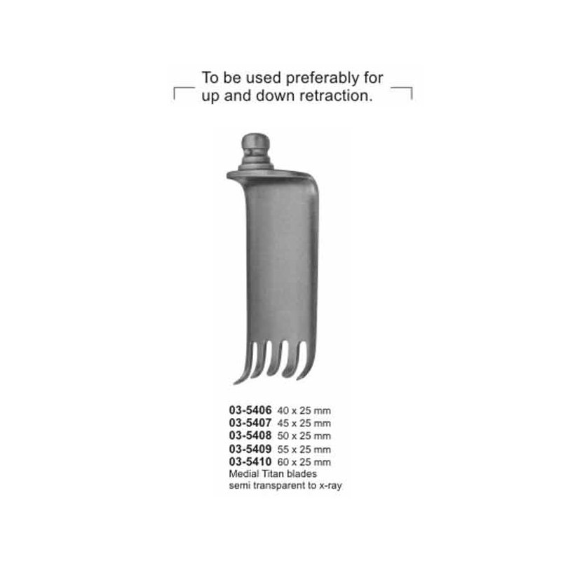 Medial Titan Blades For Cervical Vertebral Column Retractor