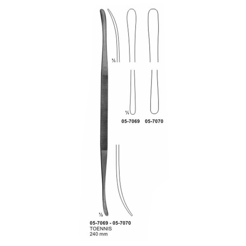 Vascular Spatulas TOENNIS Length 240 mm