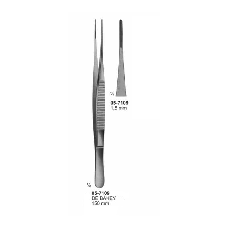 DE BAKEY Atraumata Dissectin Forceps 1.5 mm Length 150 mm
