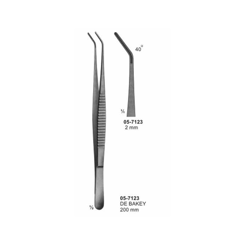DE BAKEY Atraumata Dissecting Forceps 2 mm Length 200 mm