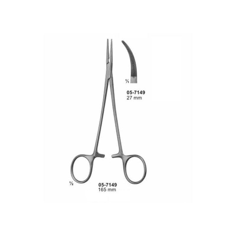 Haemostatic Forceps 27mm Length 165 mm