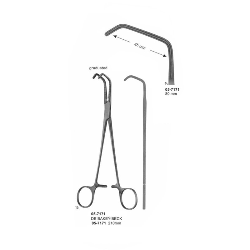 DE BAKEY BECK Vena Cava Clamps 80 mm Length 210 mm
