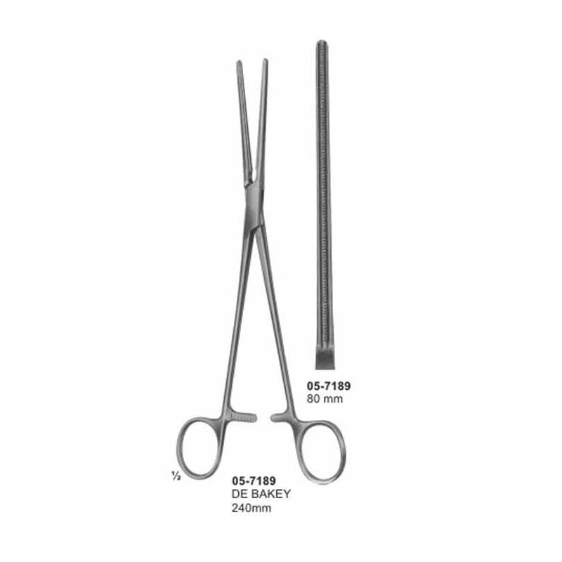 DE BAKEY Patent Ducts Clamps 80 mm Length 240 mm