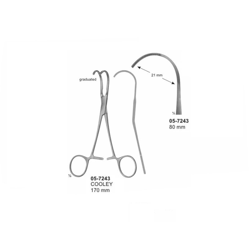 Cooley Anastomosis Clamps 80 mm Angled Size 170 mm