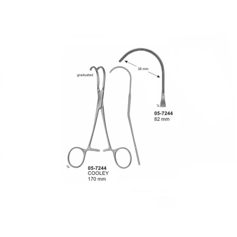 Cooley Anastomosis Clamps 82 mm Angled Size 170 mm