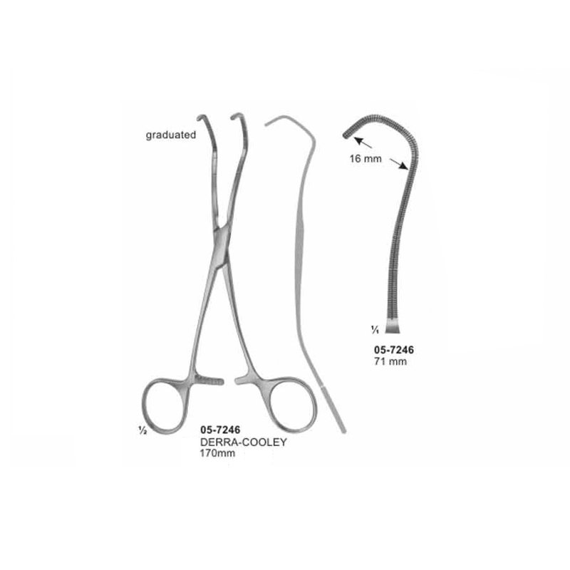 Derra-Cooley Anastomosis Clamps 71 mm Curved Size 170 mm