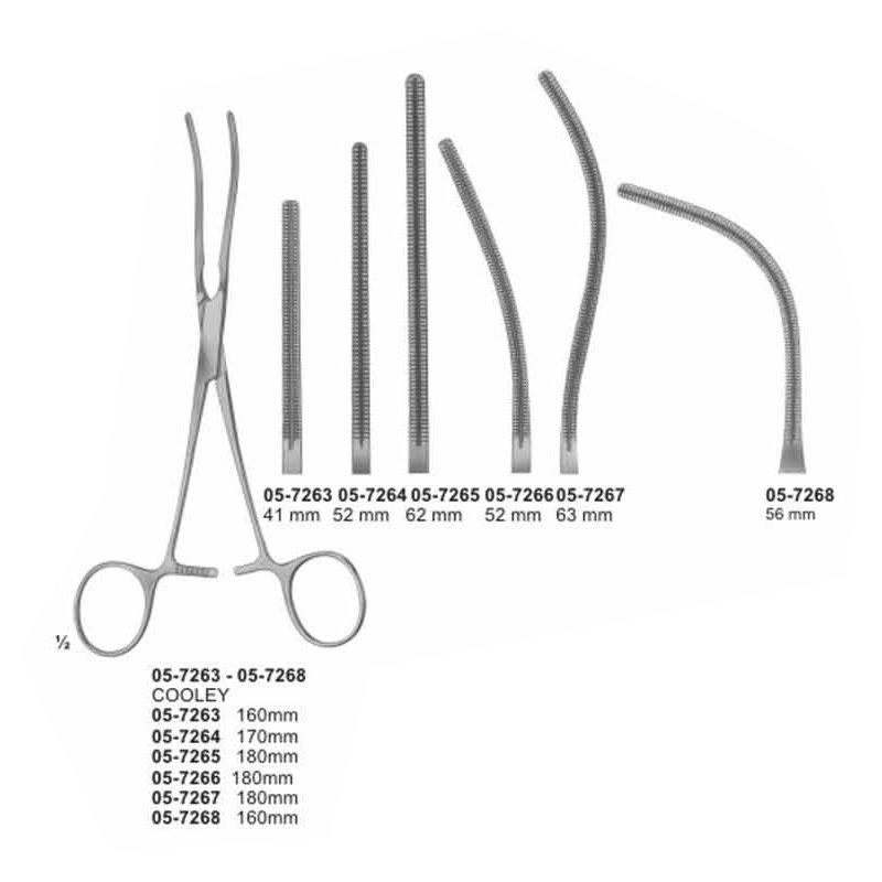 Cooley Atraumata Aorta Clamps Patent-Ductus Clamps Pediatric Types