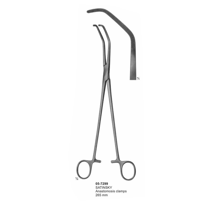 Satinsky Vene Cava Anastomosis Clamps 265 mm