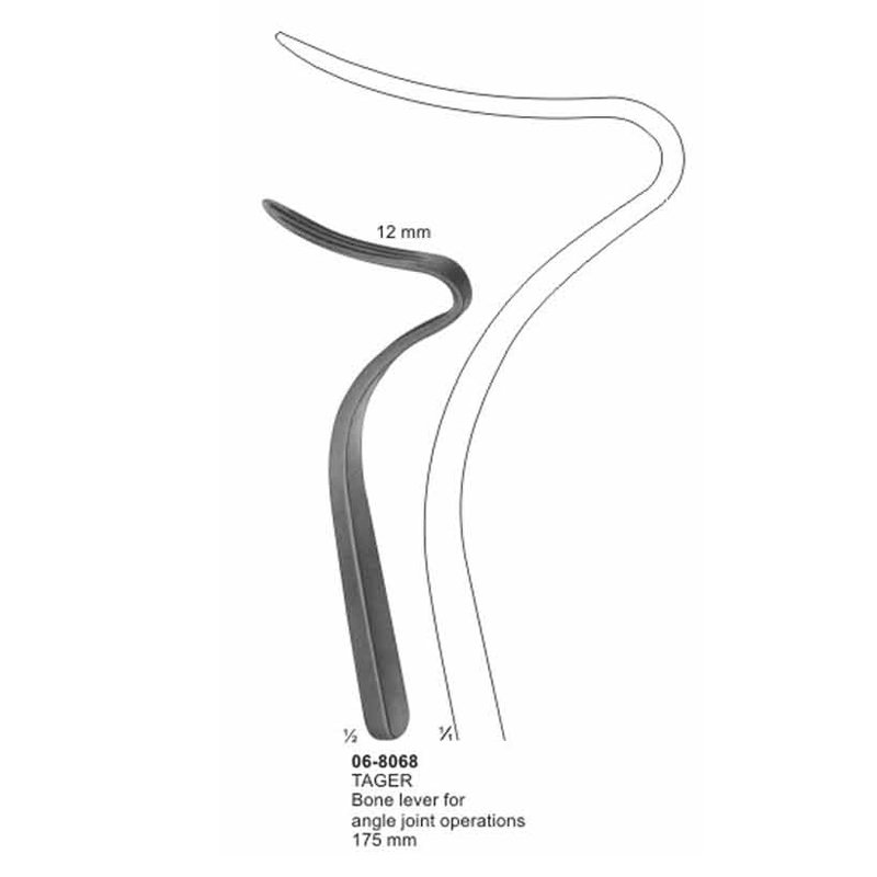 Tager Bone Lever For Angle Joint Operations 175 mm