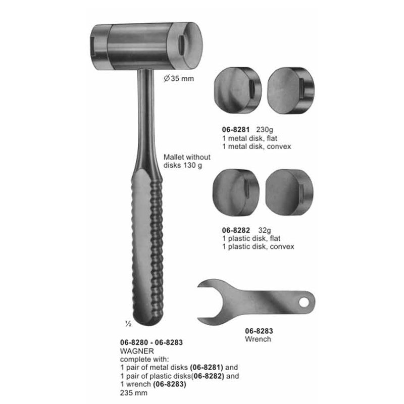 Wagner Surgical Mallets 130g With Plastic And Metal Disks