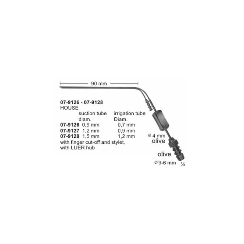 House Combined Suction And Irrigation Cannulae 90 mm
