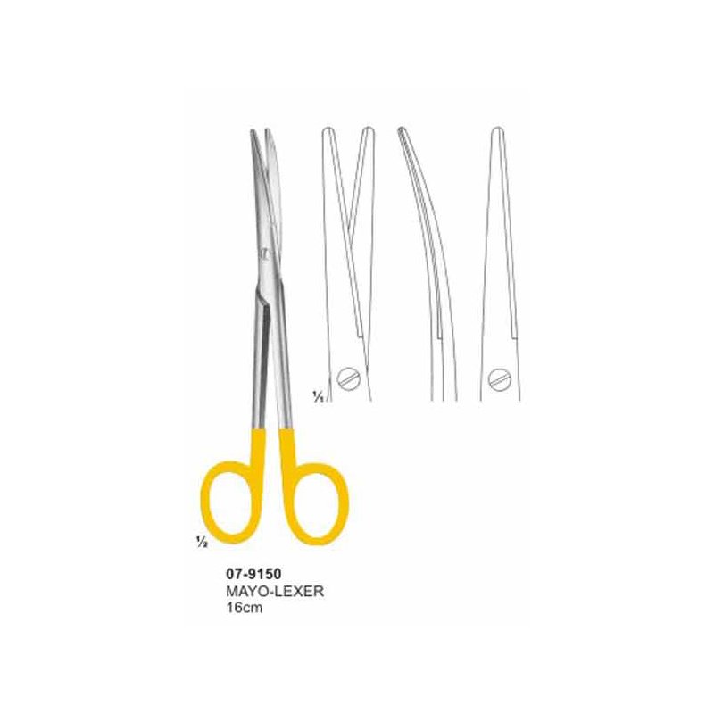 Mayo-Lexer Scissor With TC Insert Curved Blunt/Blunt 16 cm
