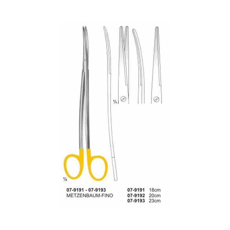 Metzenbaum-Fino Large Scissor With TC Insert Curved Blunt/Blunt