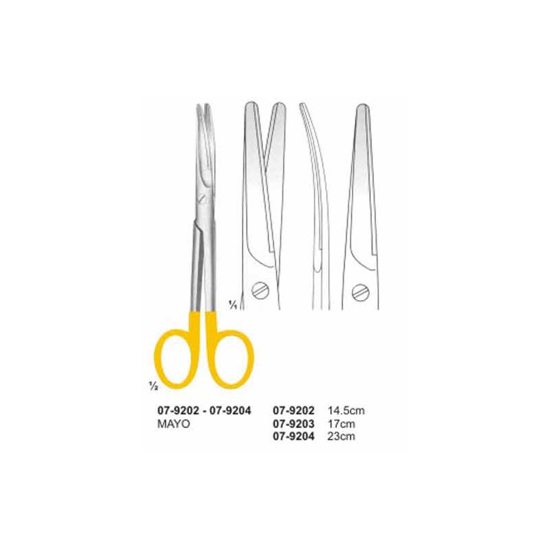 Mayo Scissors With TC Insert Curved Blunt/Blunt