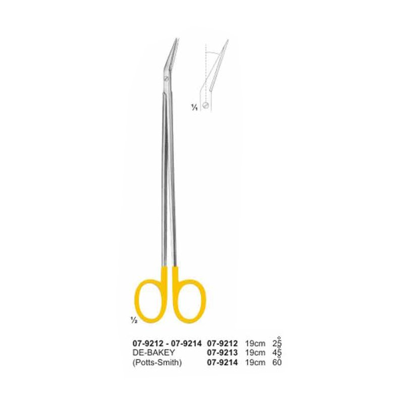 De-Bakey Scissors With TC Insert Curved Sharp/Sharp 19 cm