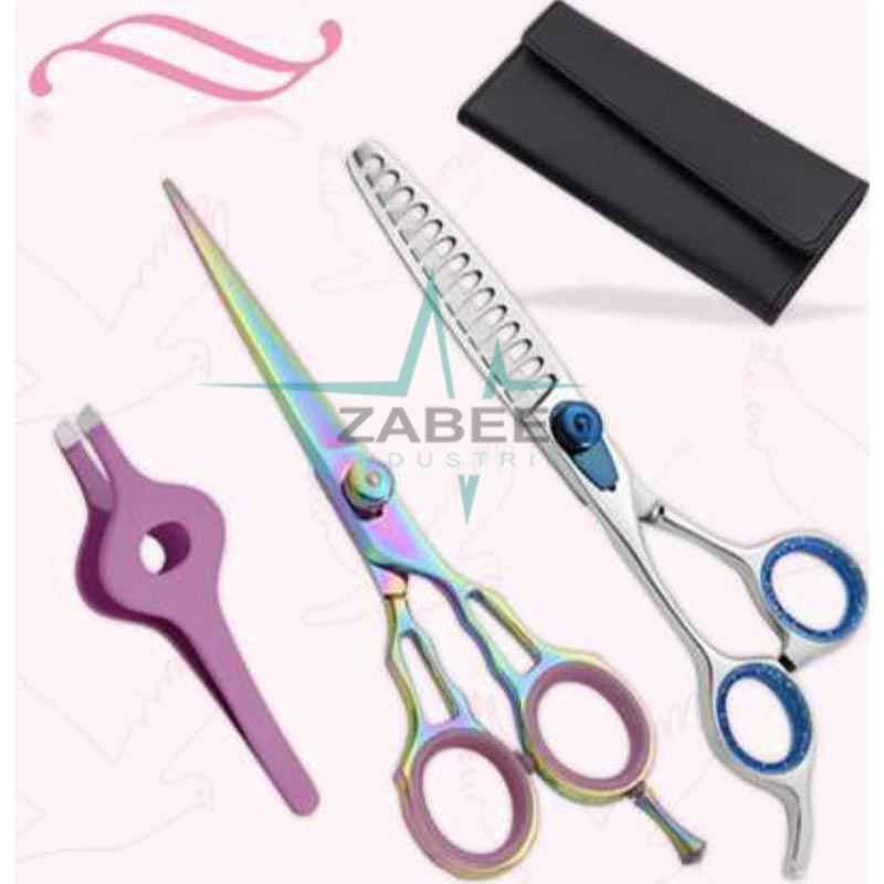 3 Peace Barber Shears Kits Withe Case ZaBeel