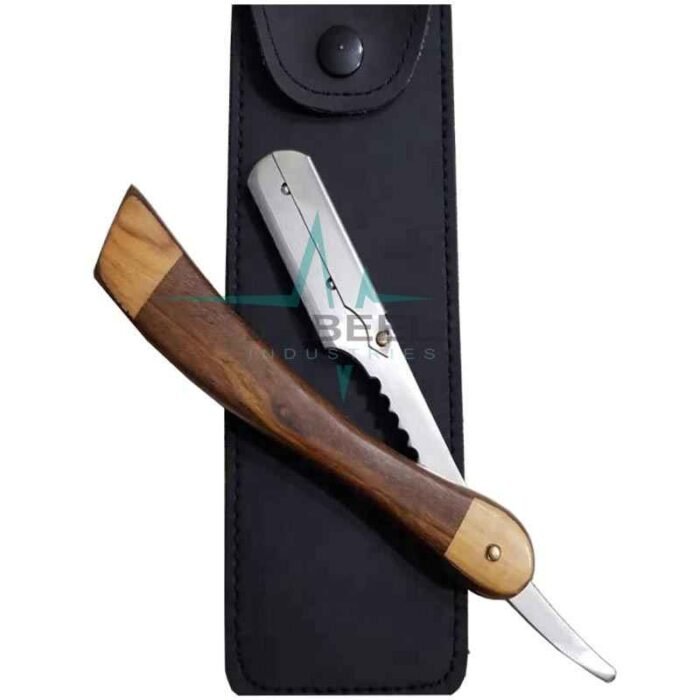 Barber Razor Wood Handle With Pouch ZaBeel