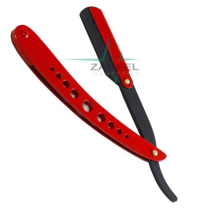 Barber Shaving Razor Red Handle Hole Style ZaBeel