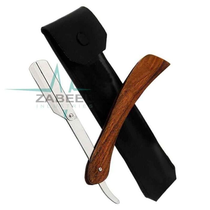 Barber Shaving Razor Wooden Handle With Pouch ZaBeel