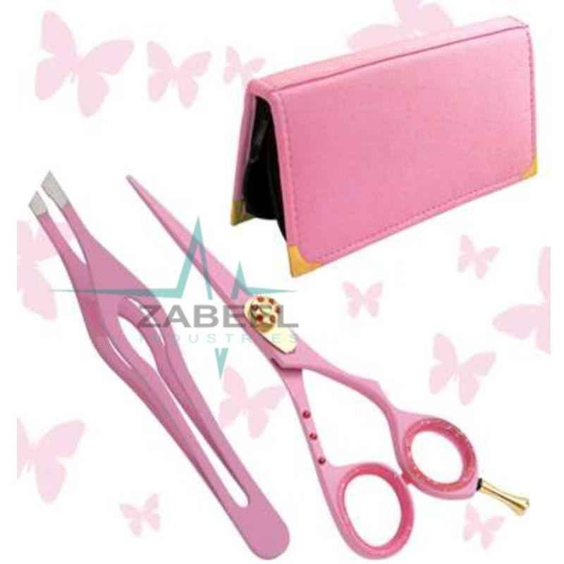 Barber Shears Kits Scissors & Tweezer With Case ZaBeel