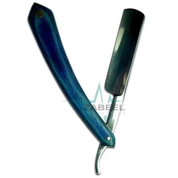 Barber Straight Razors Wooden Handle Blue Color Beauty Salon Zabeel