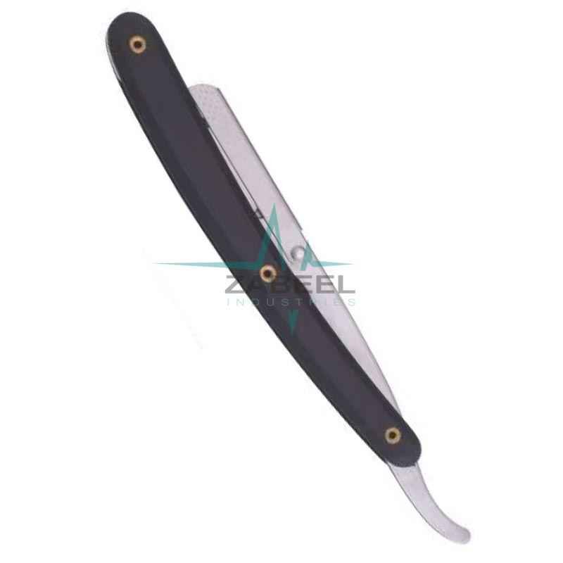 Black Handled Barber Straight Razor ZaBeel