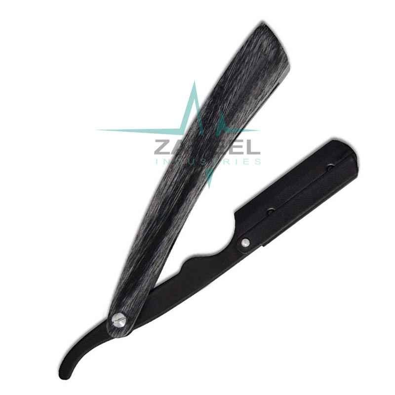Black Wood Razor + High Quality Premium Real Leather Case ZaBeel