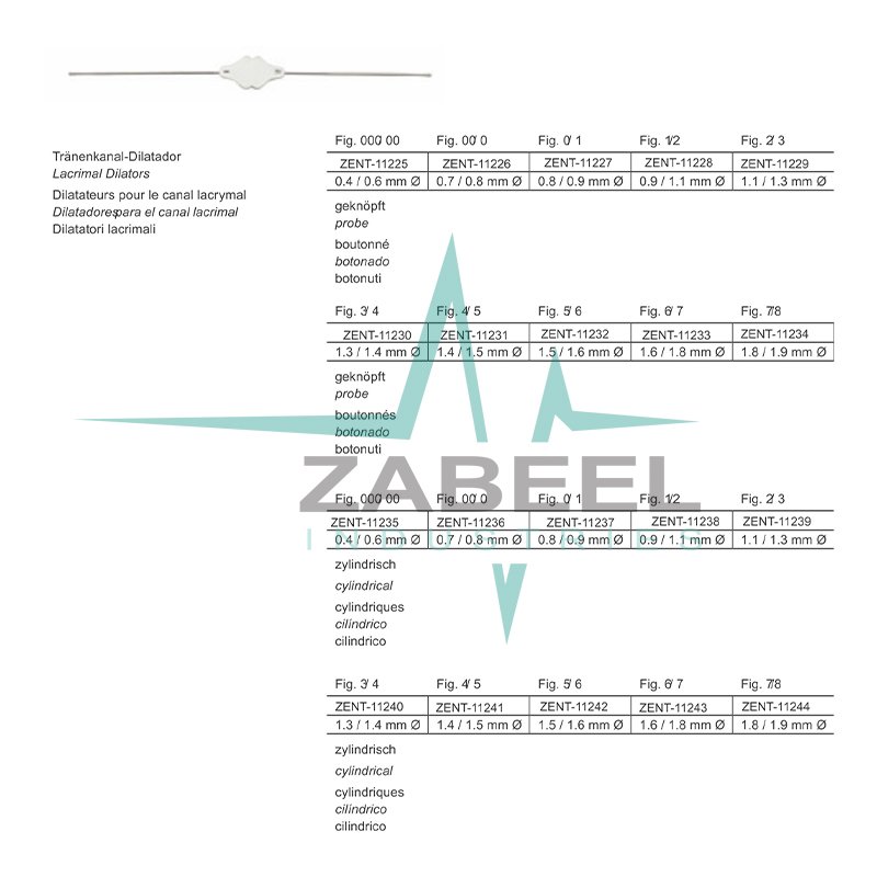 Bowman Lacrimal Dilators Zabeel