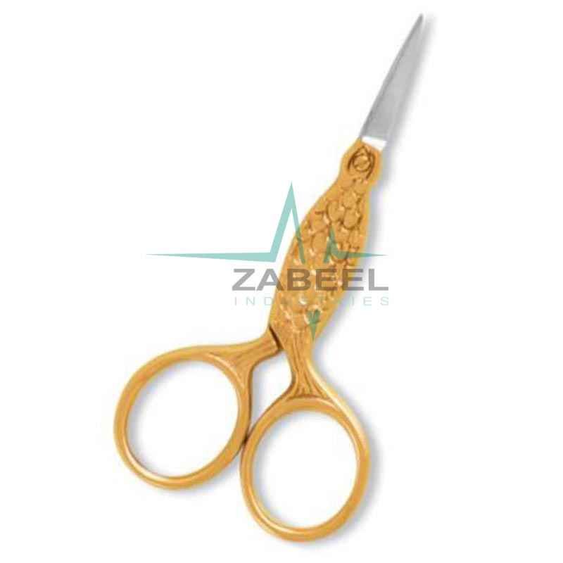 Cuticle Fancy Scissor Half Gold ZaBeel