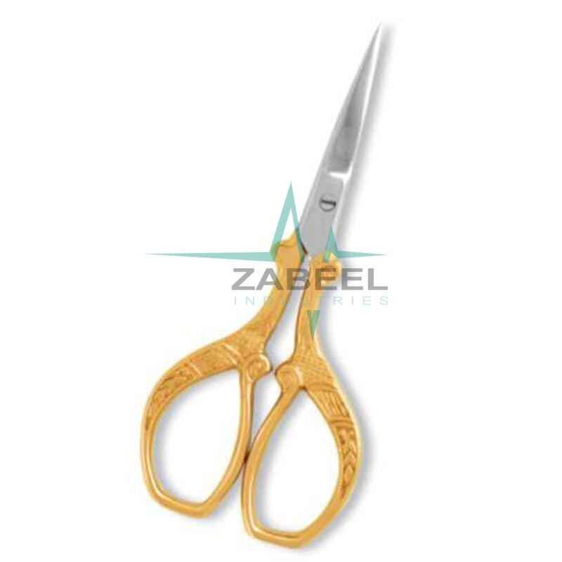 Cuticle Fancy Scissor Half Gold ZaBeel
