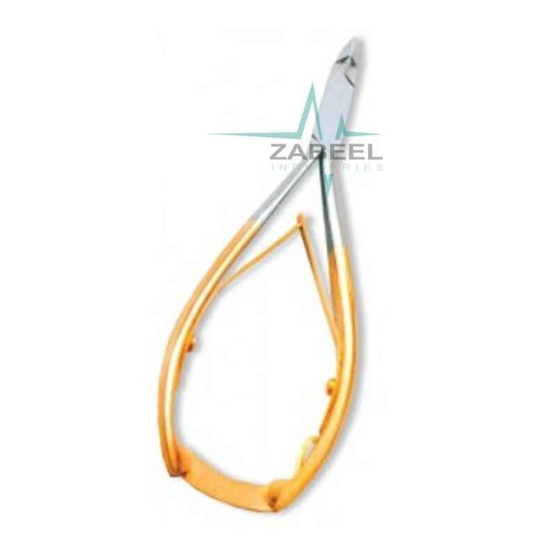 Cuticle Nipper Double Spring With Lock Half Gold ZaBeel