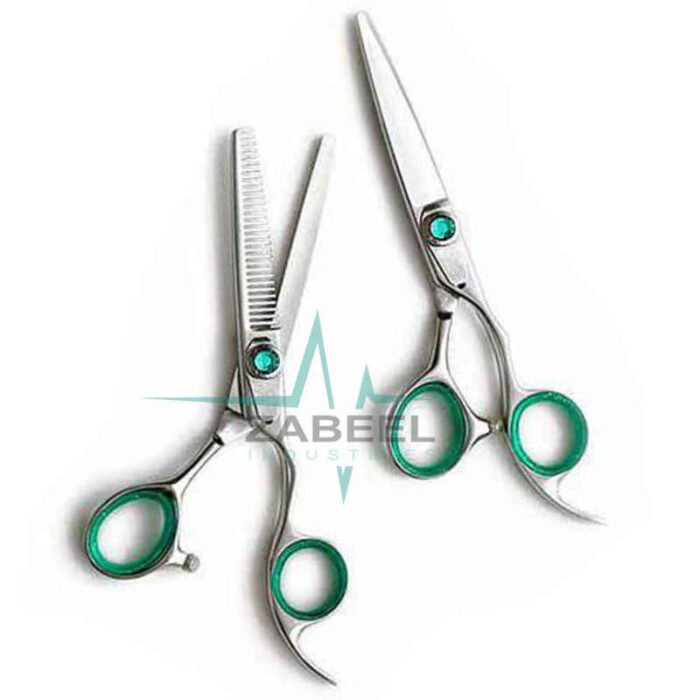 Cutting Set Scissors Green Color Ring ZaBeel