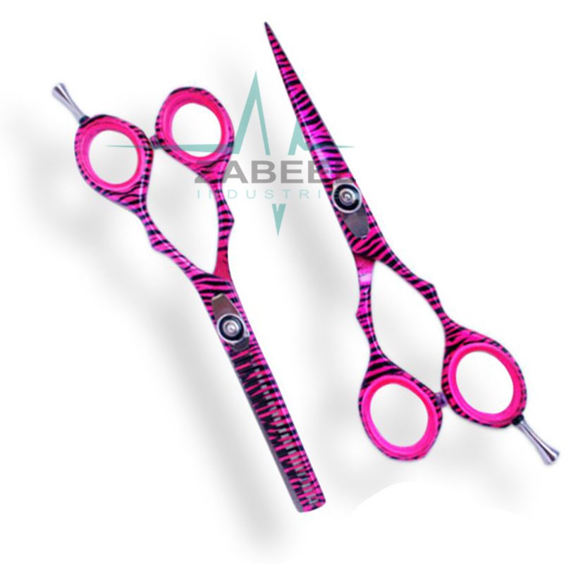 Cutting Set Scissors Pink & Black Design ZaBeel