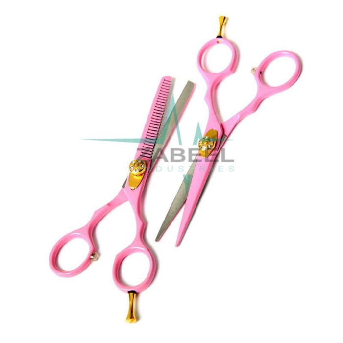 Cutting Set Scissors Pink Color Coating ZaBeel
