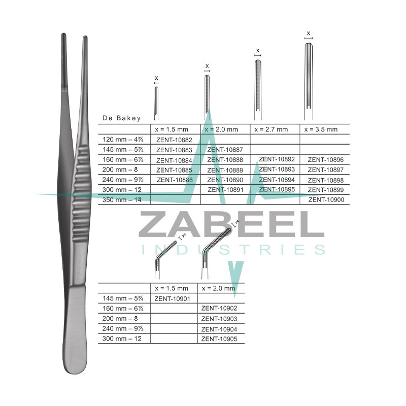 DeBakey Atraumatic Tissue Forceps Zabeel