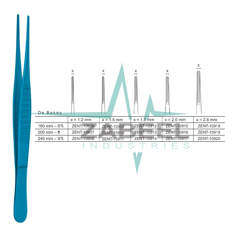 DeBakey Atraumatic Tissue Forceps Zabeel