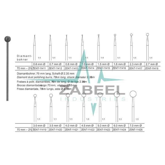 Diamant Bohrer Burrs Zabeel
