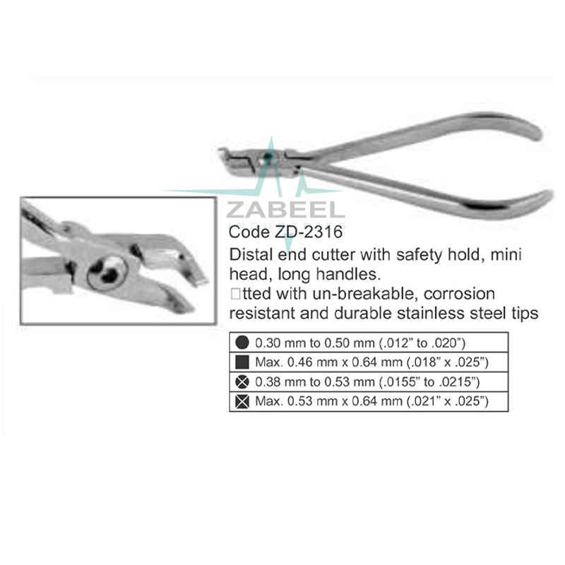 Distal End Cutter With Safety Hold Mini Head Long Handles. Zabeel