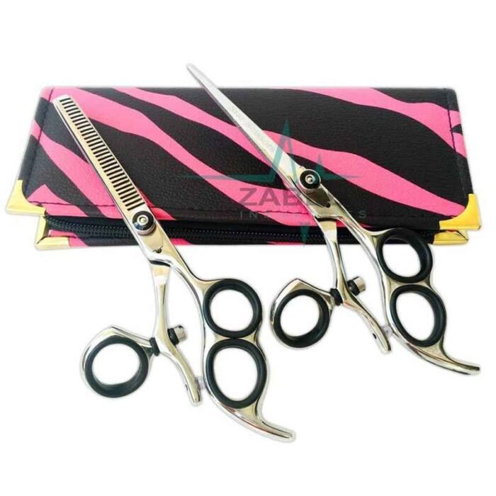 Double Thumb Swivel Hairdressing Thinning Shears Set ZaBeel