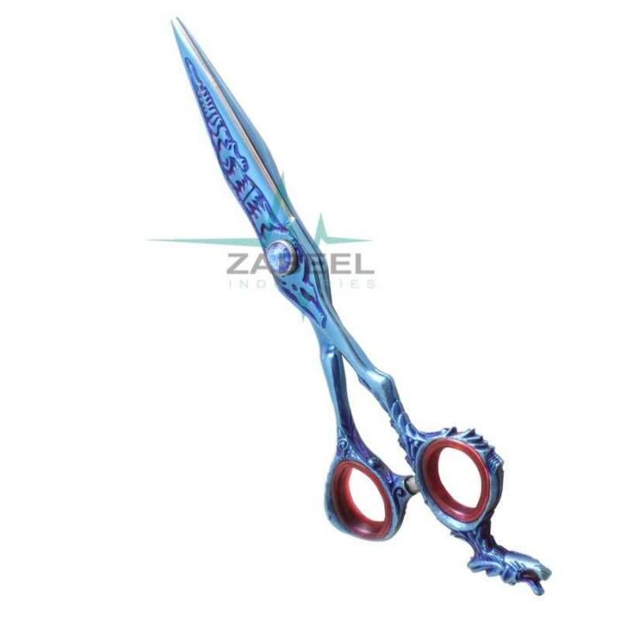 Dragon Handle Hair Cut Scissors Blue Color ZaBeel