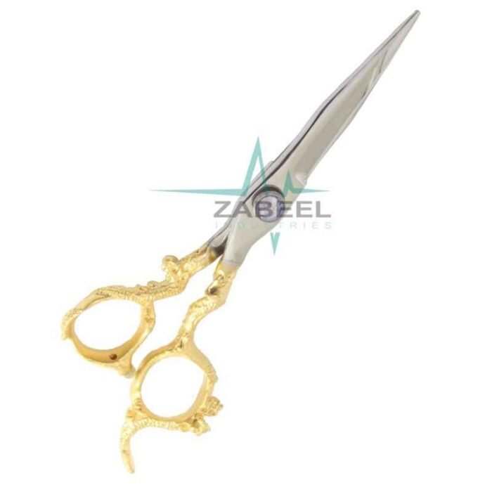 Dragon Handle Hair Cut Scissors Half Gold ZaBeel