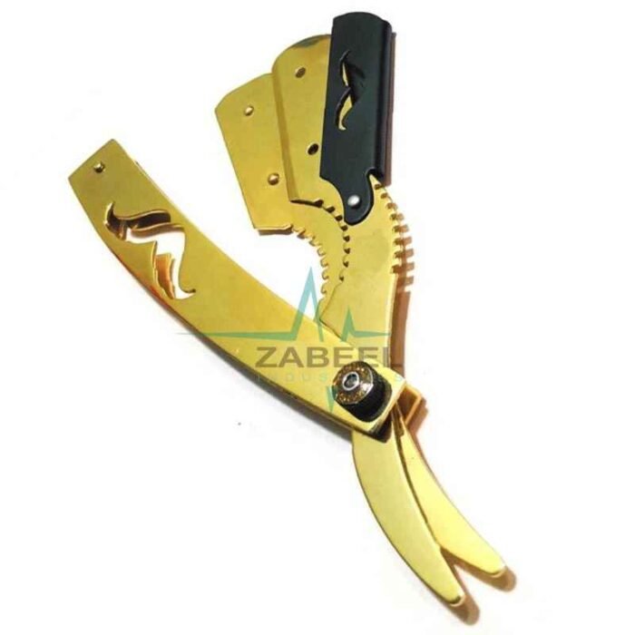 Gold Pro Exclusive Professional Shaving Hair Cutting Straight Edge Barber Razor ZaBeel