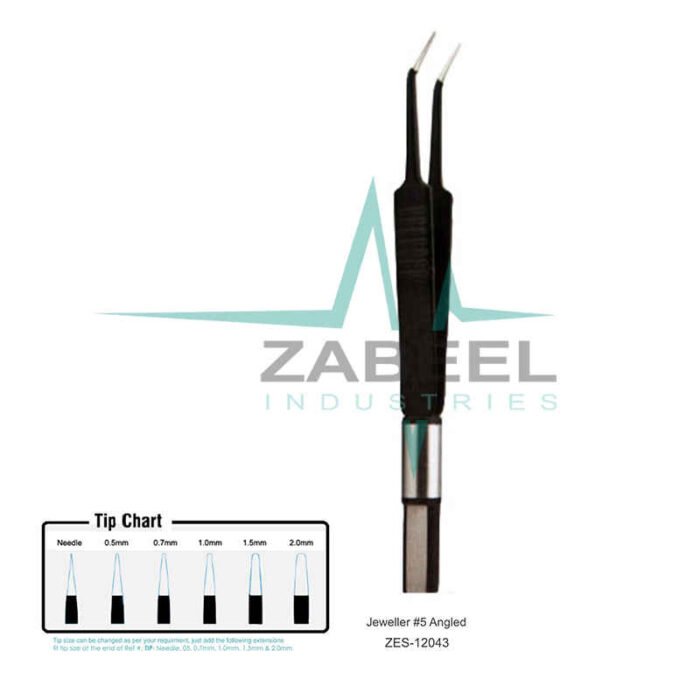 Jeweller #5 Angled European Non-Stick Bipolar Forceps Zabeel