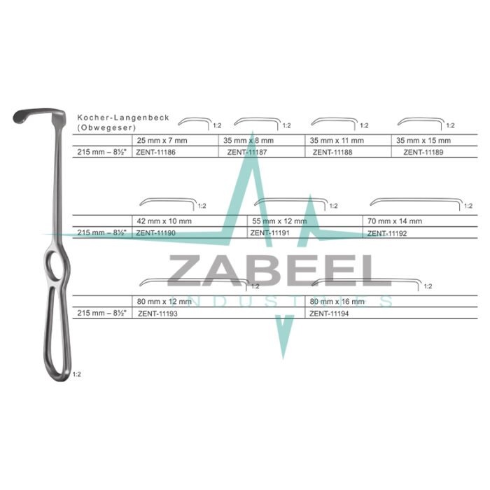 Kocher Langenbeck Obwegeser Retractros Zabeel