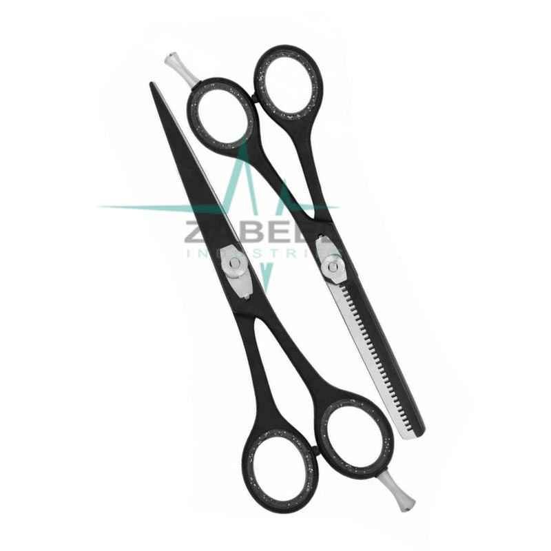 Matte Black Hairdressing Scissors Hair cutting Scissors Set ZaBeel