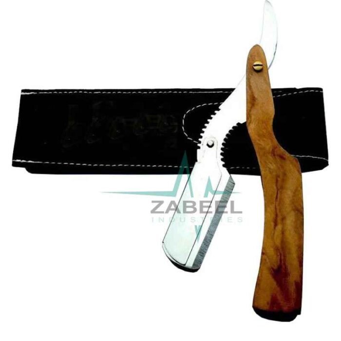 Men Shaving Razor Wooden Handle With Pouch ZaBeel