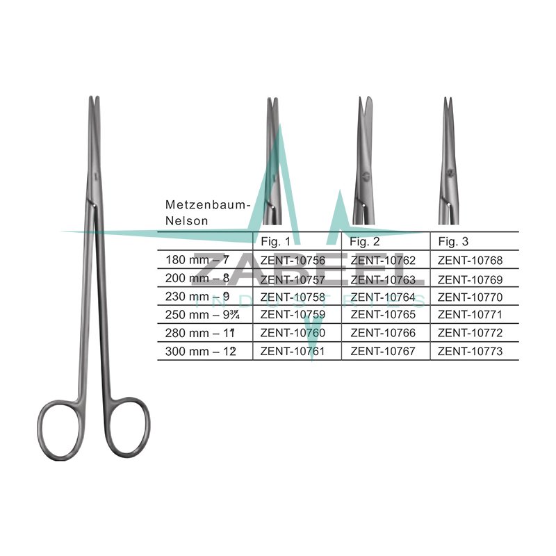 Metzenbaum Nelson Operating Scissors Dissecting Scissors Zabeel