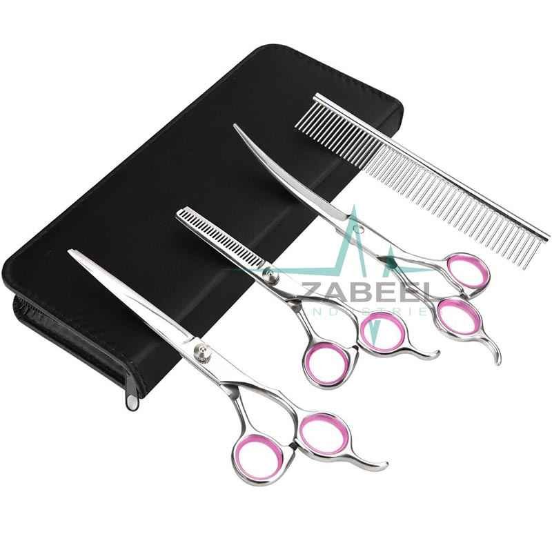 Pet Cat Dog Grooming Scissors Set 4 Pieces ZaBeel