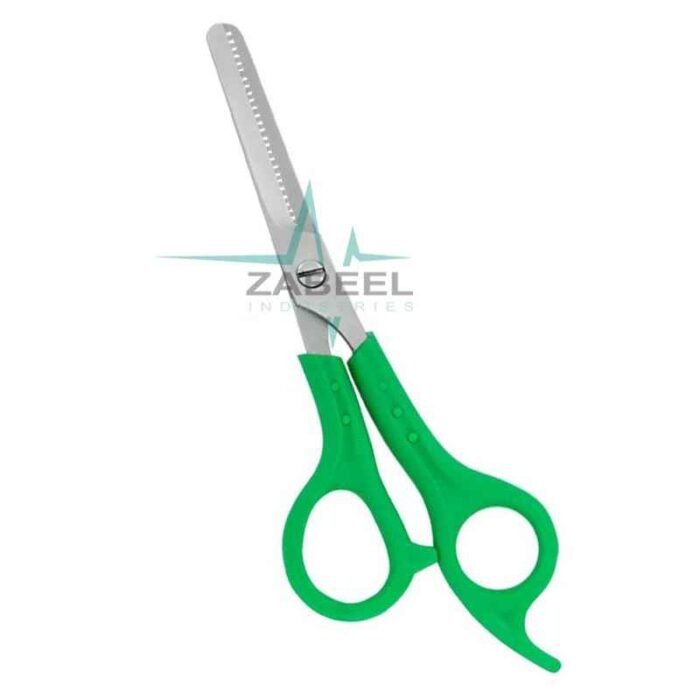 Plastic Handle Scissors Green Color Thinner ZaBeel