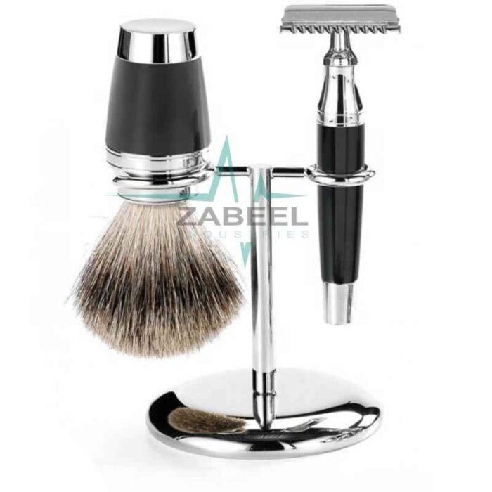 Premium Quality Safety Razor Set Black & Chrome Single Blade Double Edge Safety Razor Set ZaBeel